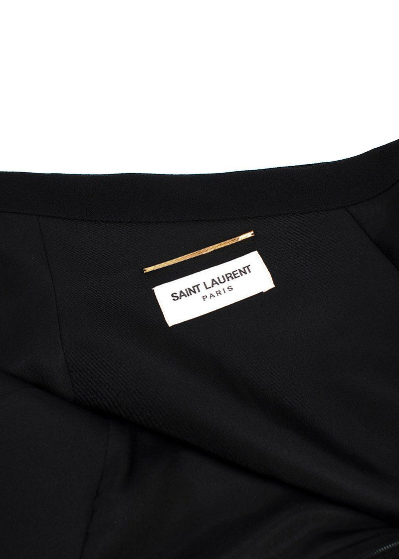 Saint Laurent Black Asymmetric Draped Mini Skirt