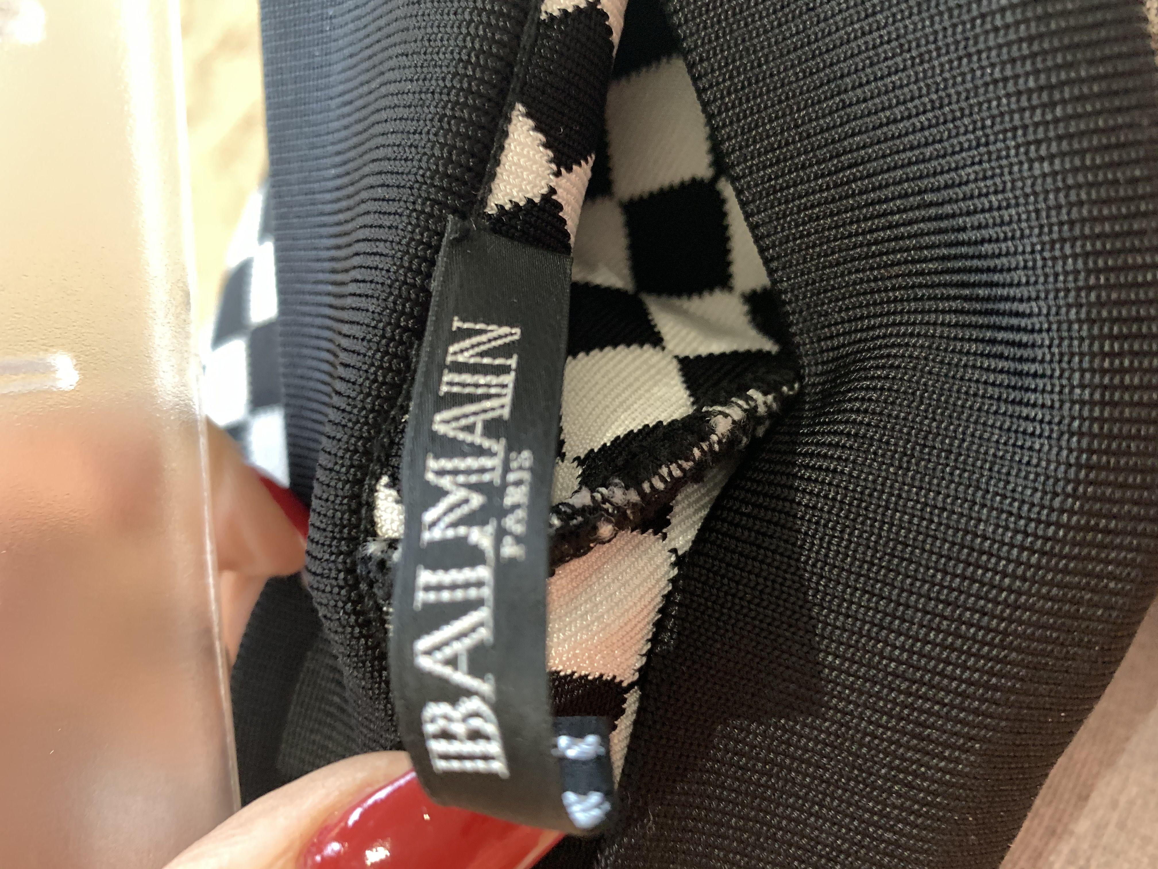 Balmain Monochrome Harlequin Trousers