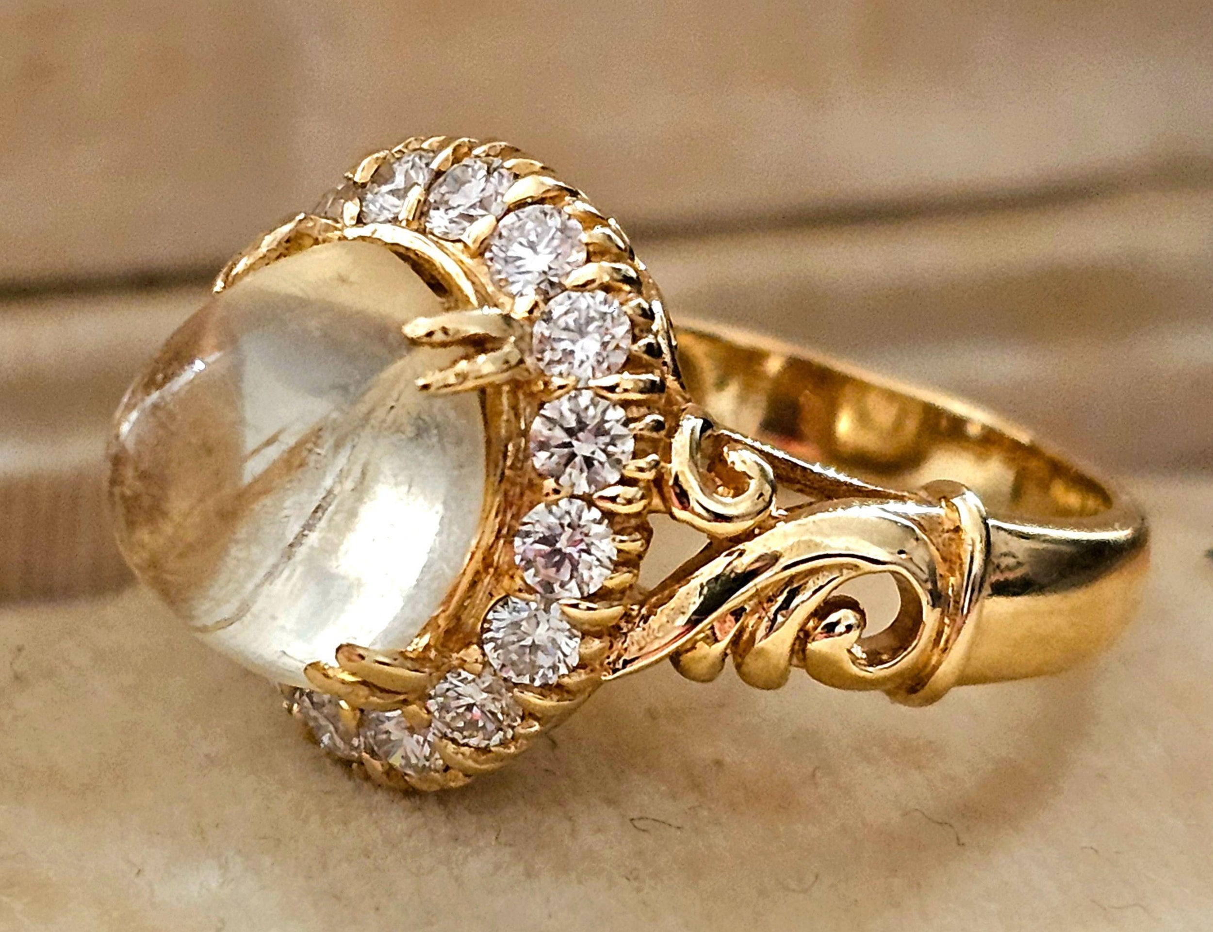 Bespoke Vintage Quartz and Diamond Cluster Ring