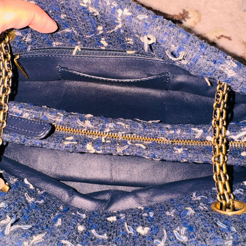 Blue Tweed Mademoiselle Shoulder Bag