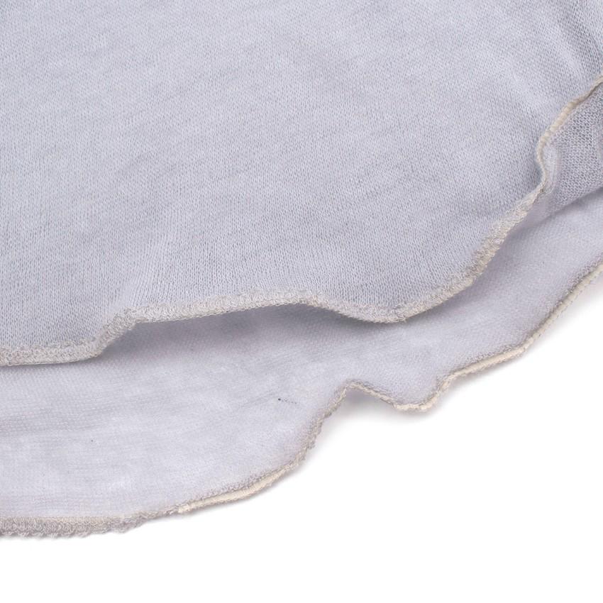 Chanel Lilac-Grey Sheer Cashmere Blend Knit Top