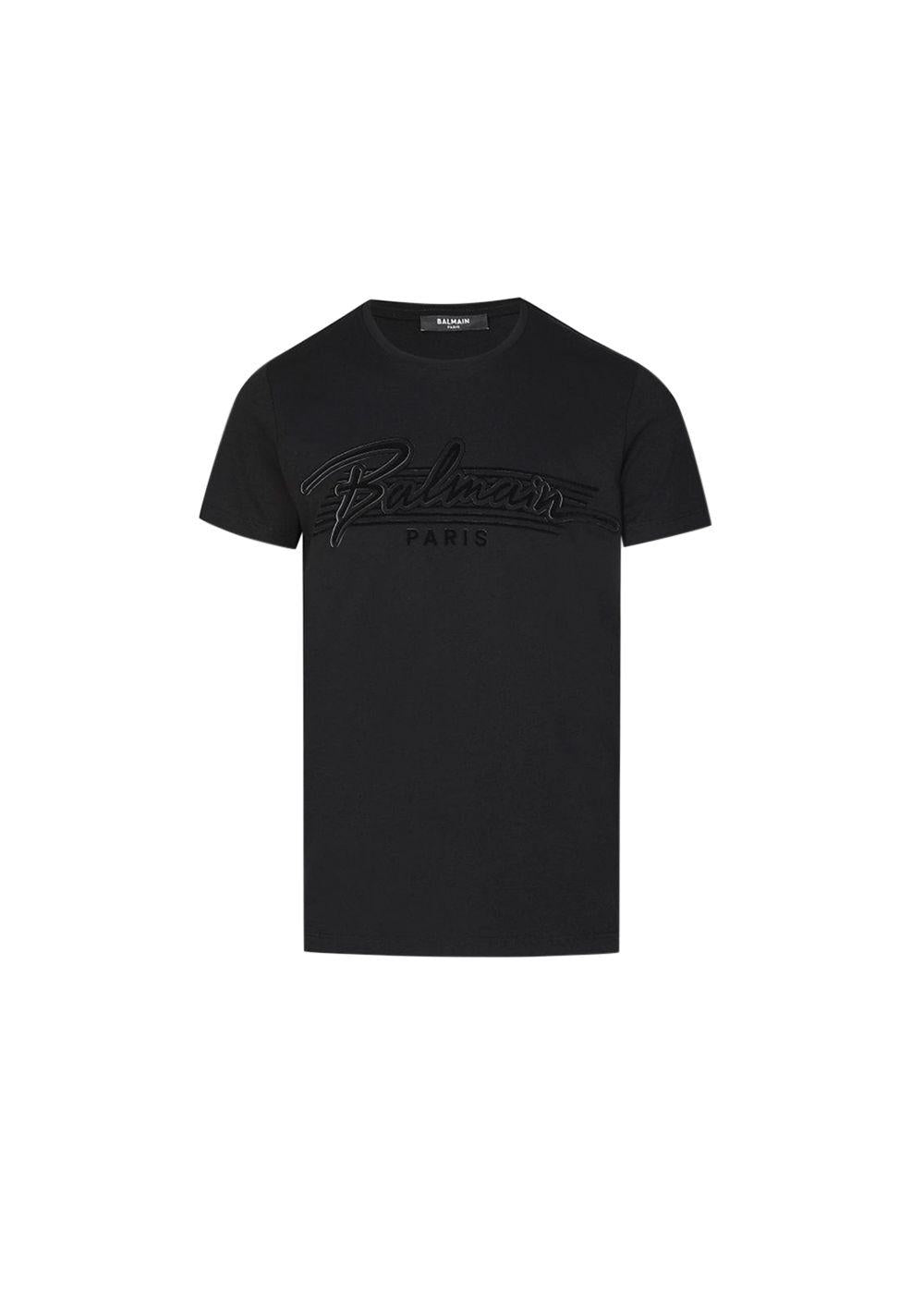 Black Flocked Logo T-Shirt