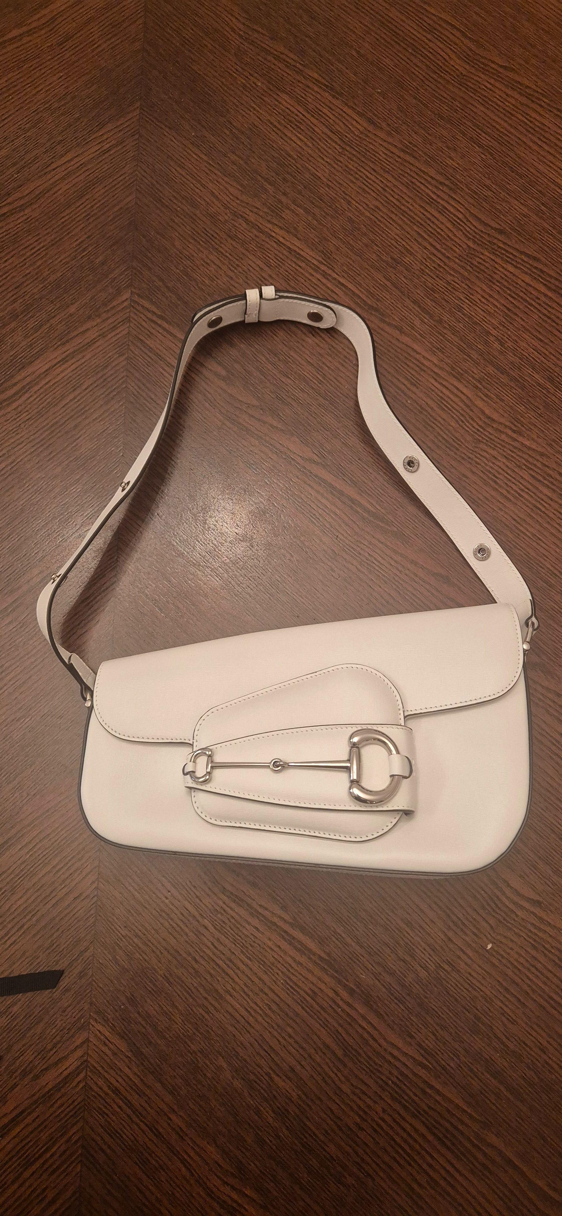 Gucci White Leather Horsebit 1955