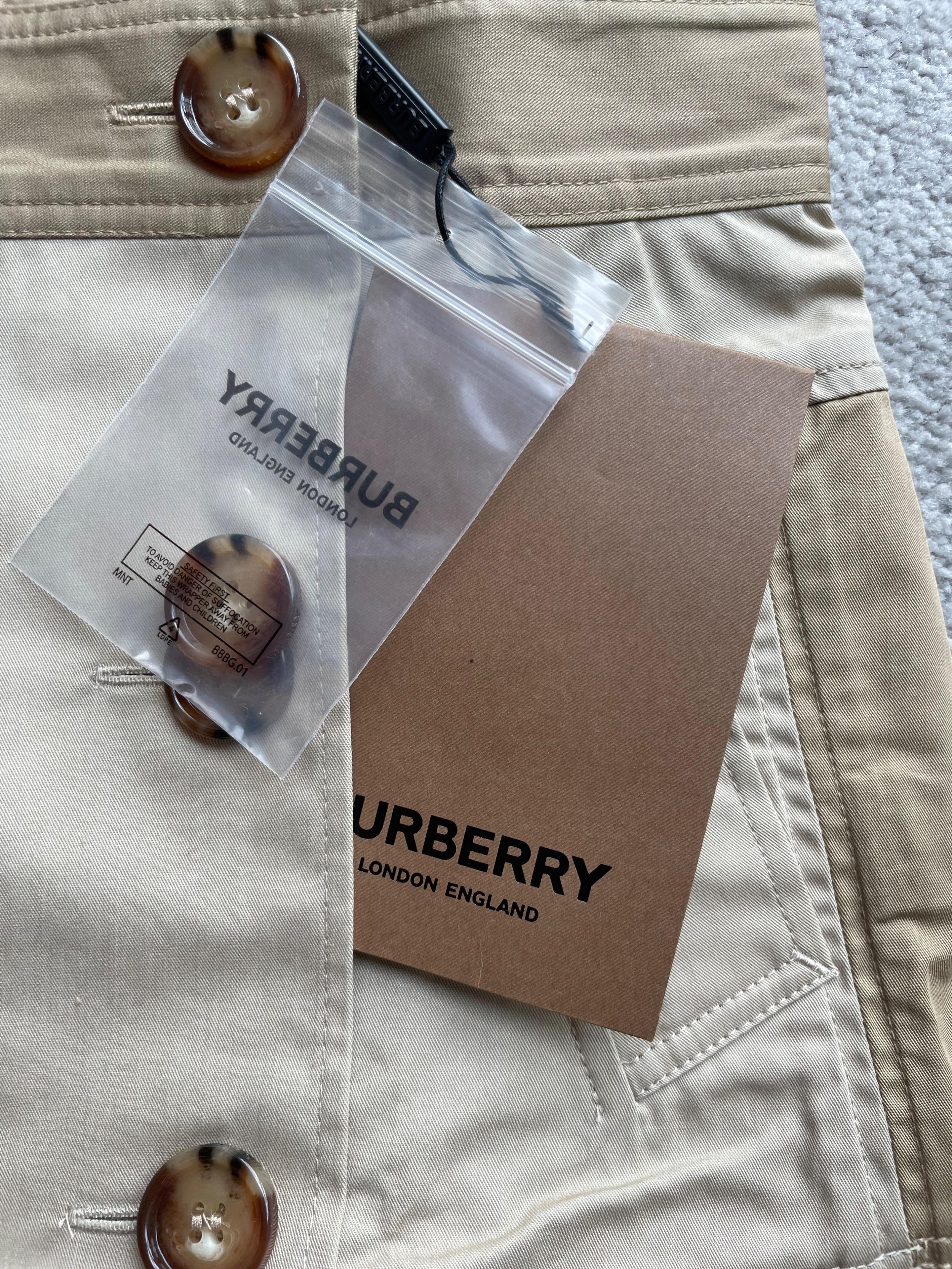 Honey cotton gabardine trench skirt