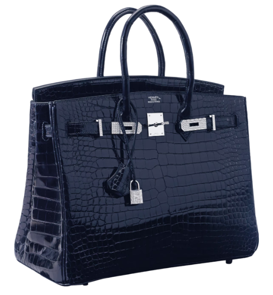Hermès Birkin 25 Crocodile Porosus Lisse Bleu Marine