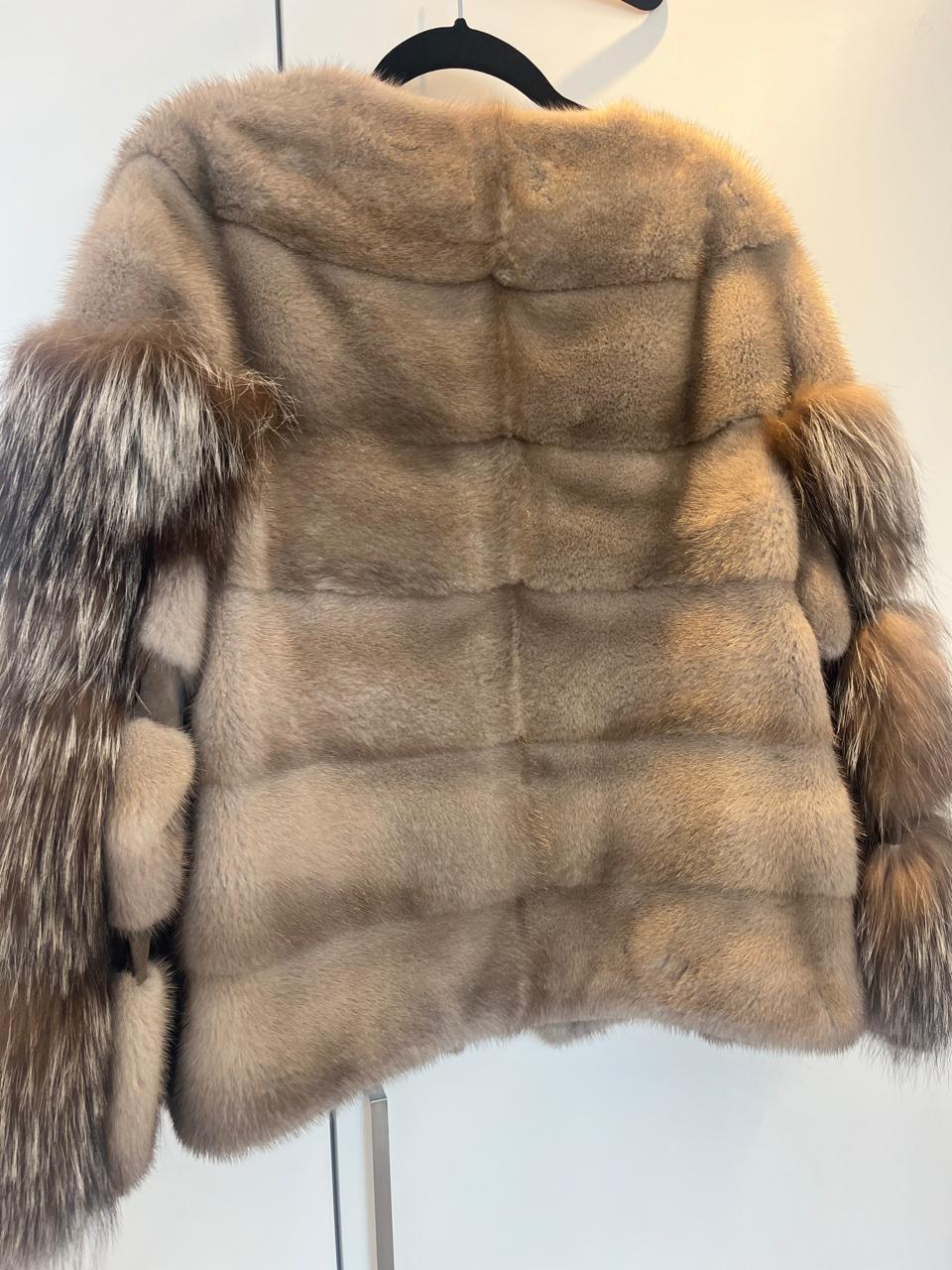 Yves Salomon Grey Mink Jacket/Coat