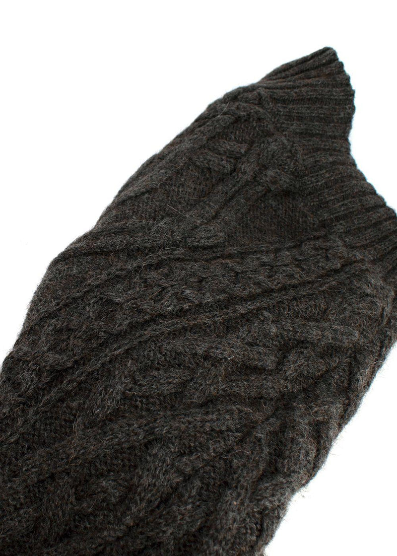 Chloe Grey Cable Knit Merino Wool Pencil Skirt