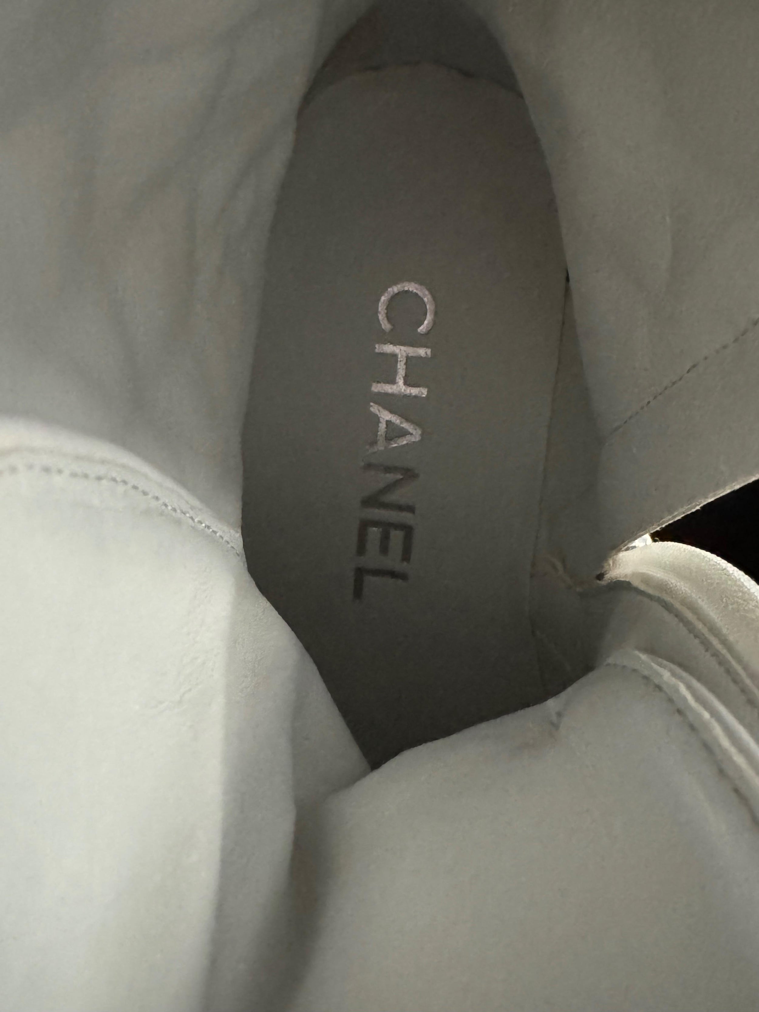 Chanel Quilted Leather Lace Up Boots
