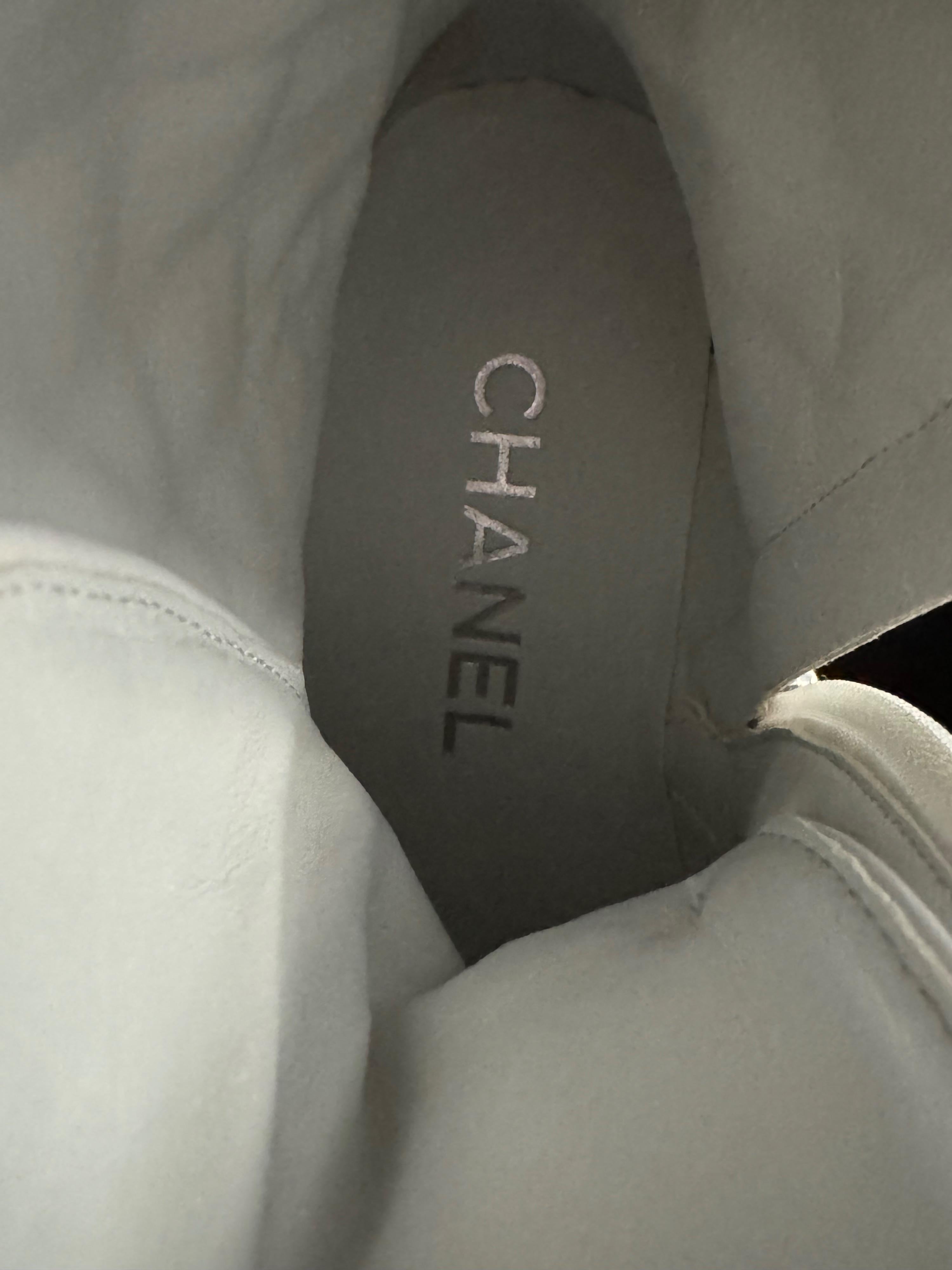 Chanel Quilted Leather Lace Up Boots