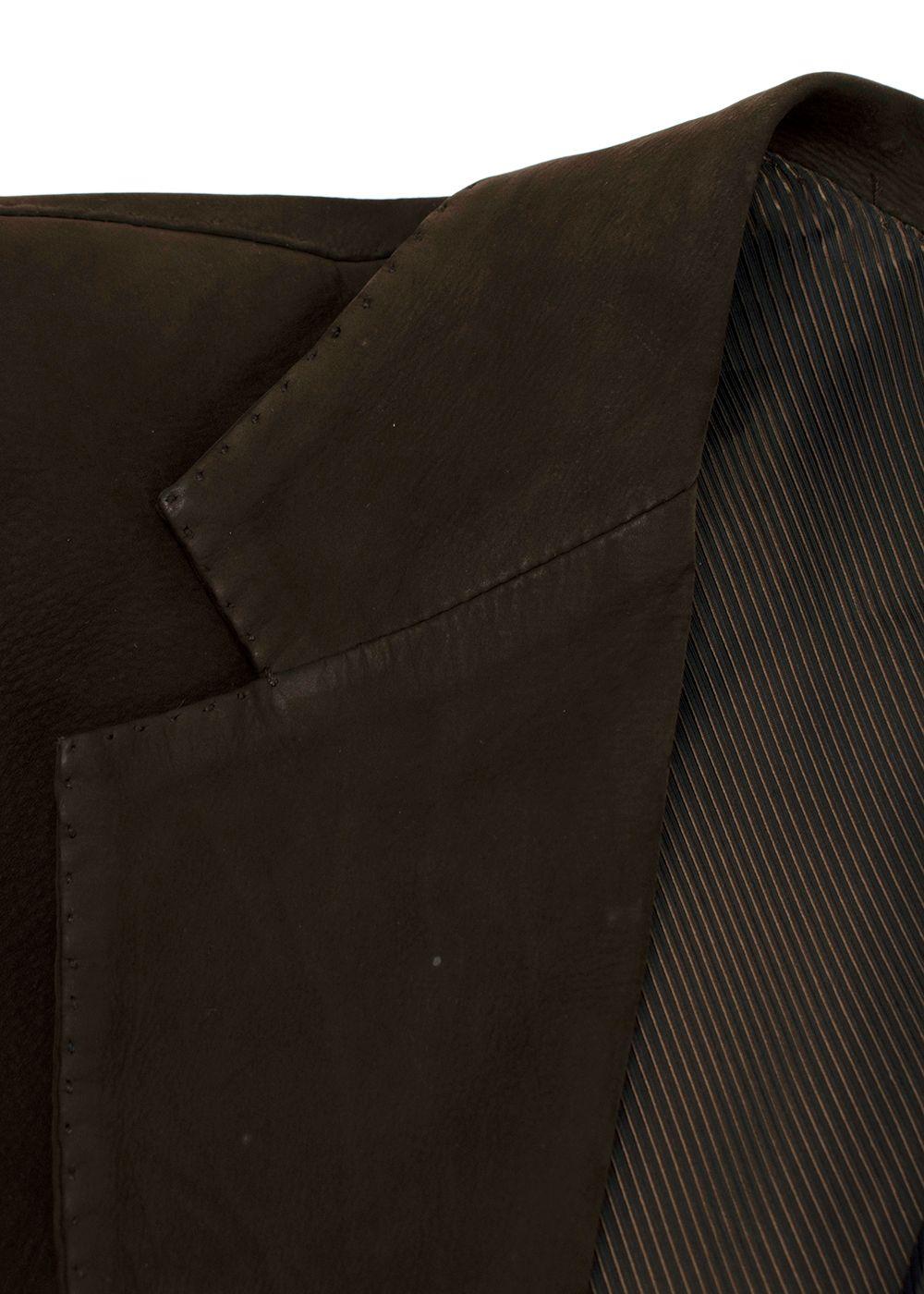 Franck Namani Dark Brown Suede Tailored Jacket