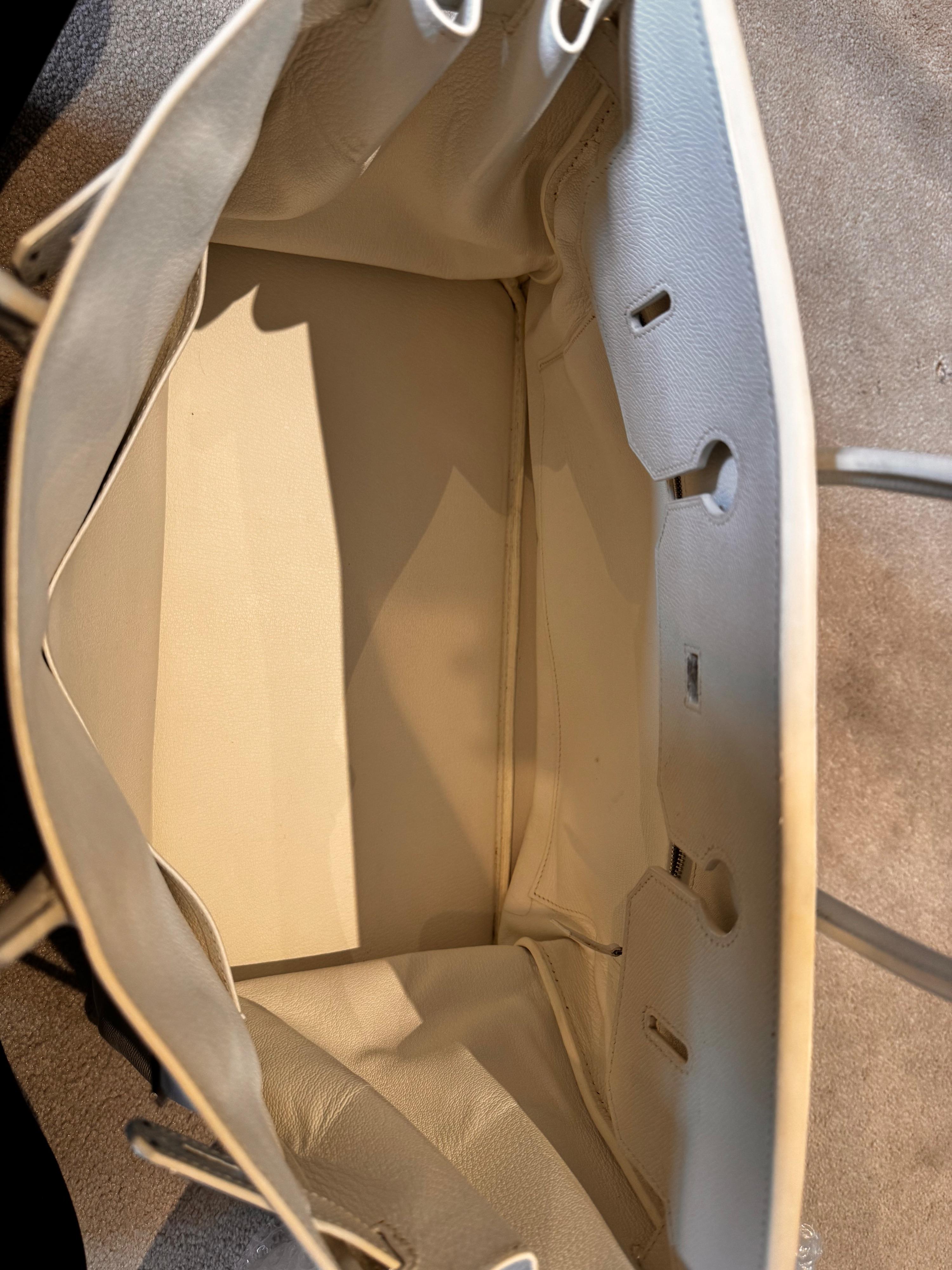 Hermes White Birkin 40 Retourne with Palladium Hardware