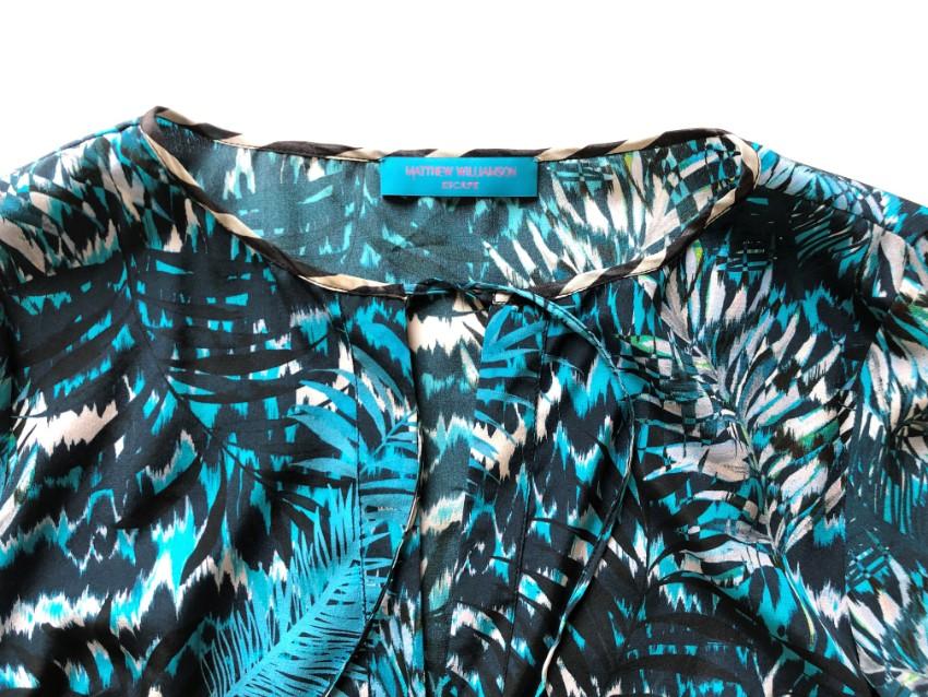 Matthew Wiliamson Pom-Pom Hem Silk Top
