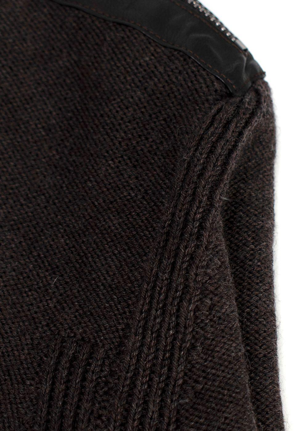 Belstaff Brown Zipped Shoulder Wool Jumper
