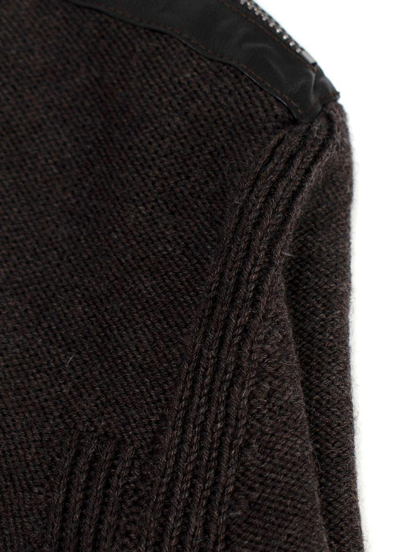 Belstaff Brown Zipped Shoulder Wool Jumper