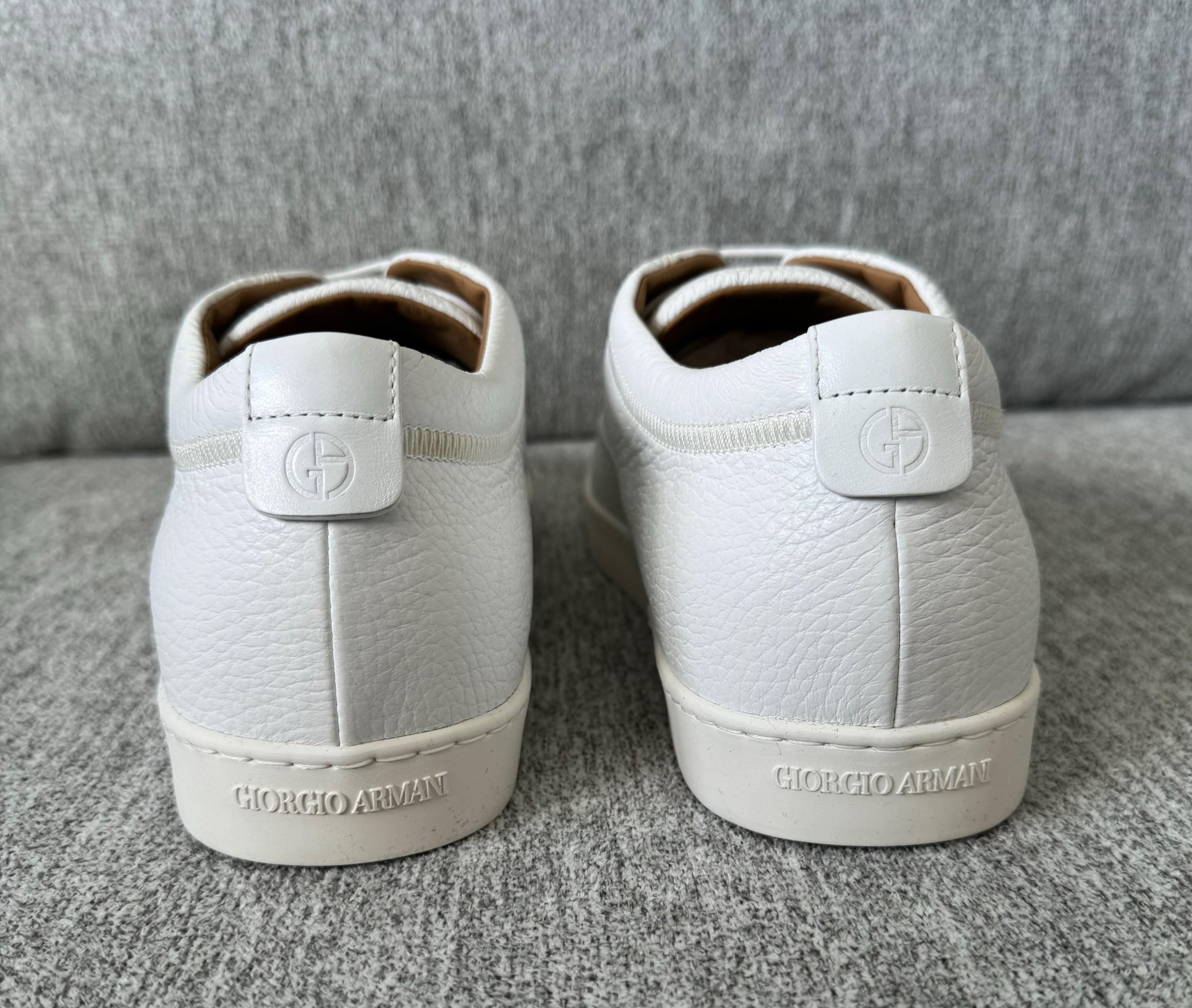 Giorgio Armani White Leather Sneakers