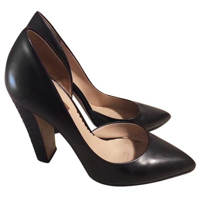 Reed Krakoff black pumps with mock python Heels