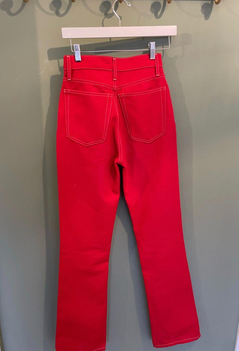 Red High Rise Jeans