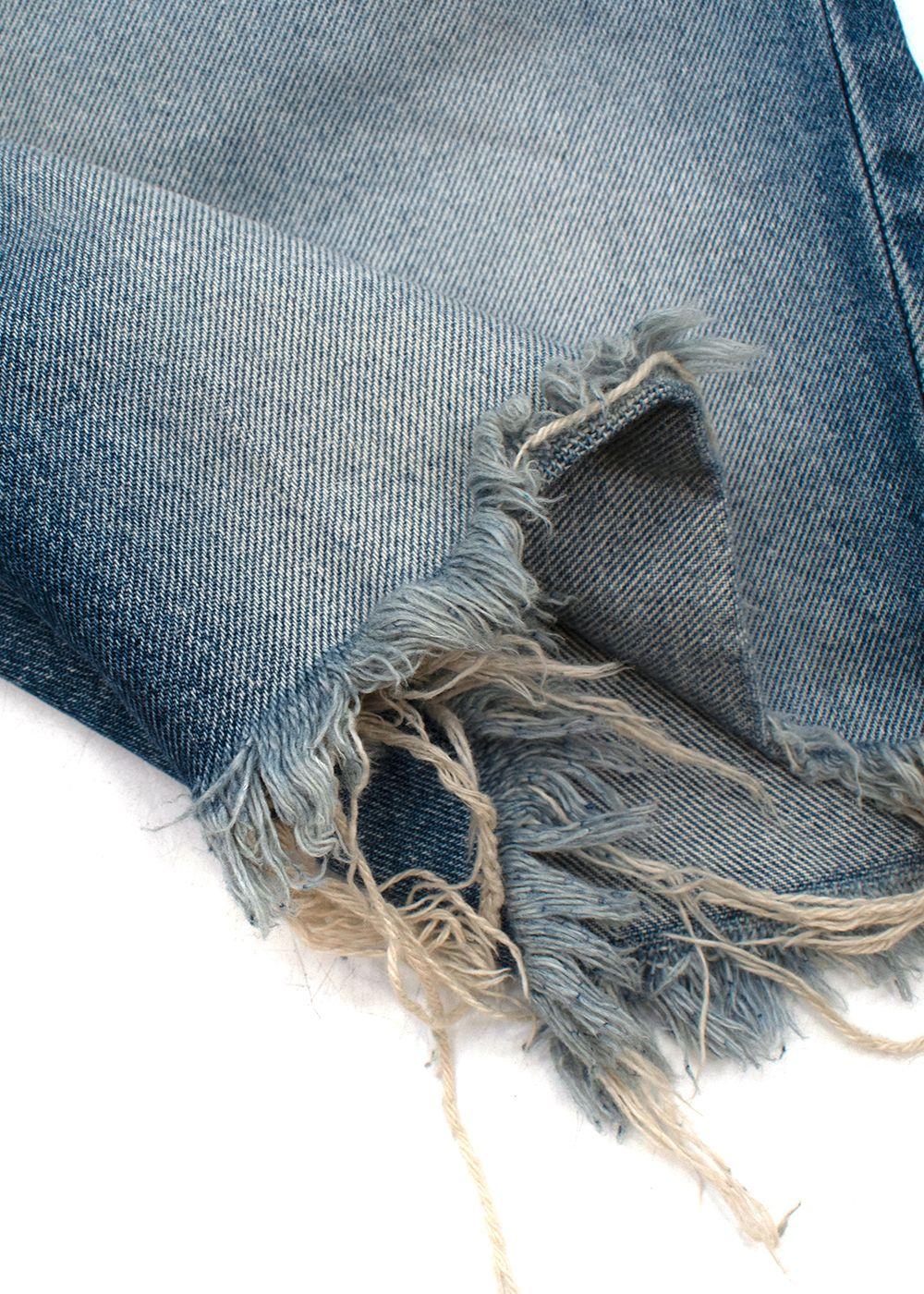 Washed Distressed Denim Shorts