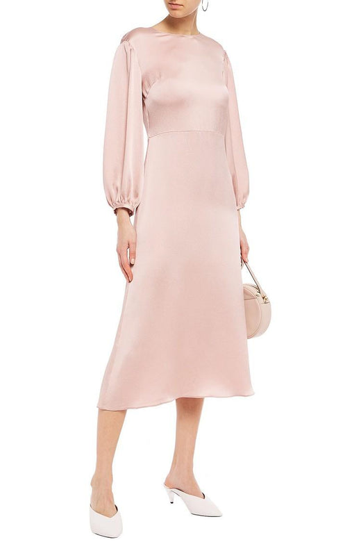 Mansur Gavriel blush hammered-silk midi dress