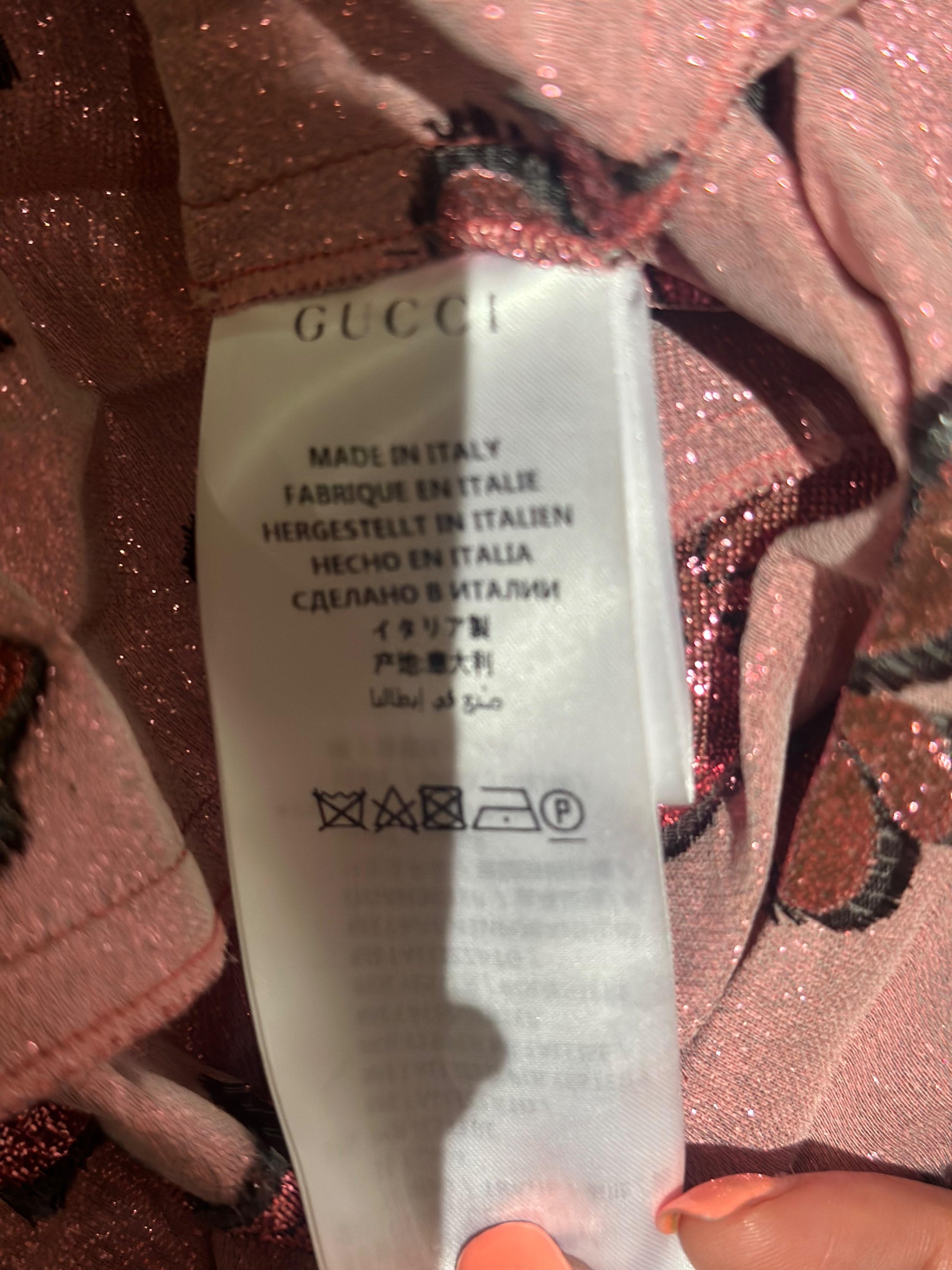 Gucci Iridescent bow lurex pleated skirt