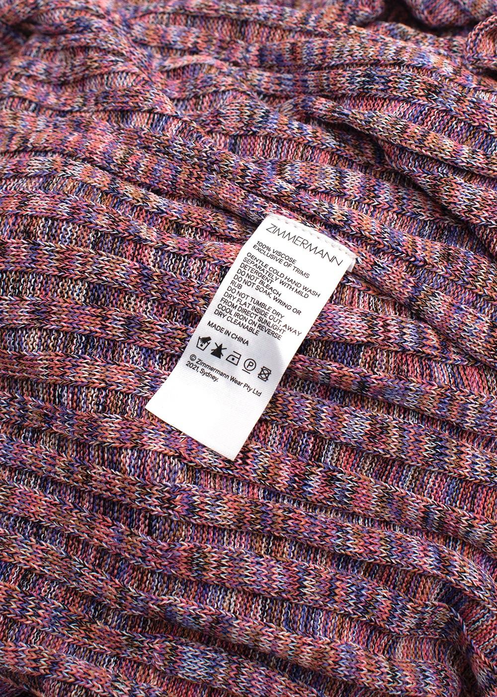 Zimmermann Multicoloured Rib Knit Midi Skirt