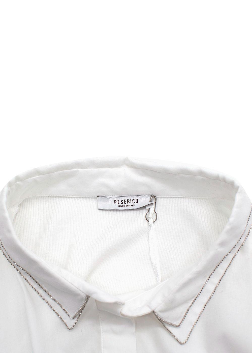 Peserico White Cotton Beaded Shirt