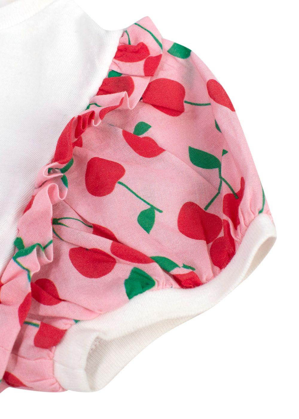 Fendi White and Pink Cherry Print Dress (12 Months)
