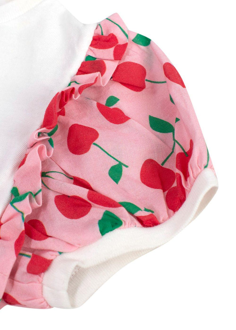 Fendi White and Pink Cherry Print Dress (12 Months)