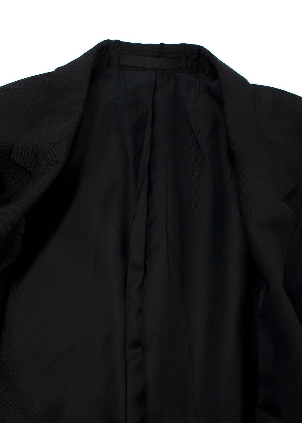 Balmain Black Wool Blazer with Zipper Detail