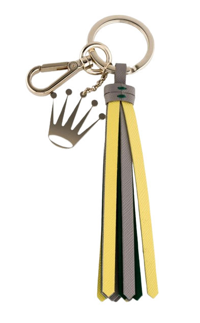 Rolex Yellow Leather Crown Tassel Keychain