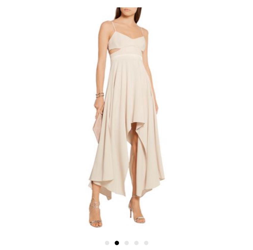 Halston Cutout satin-trimmed stretch-crepe dress