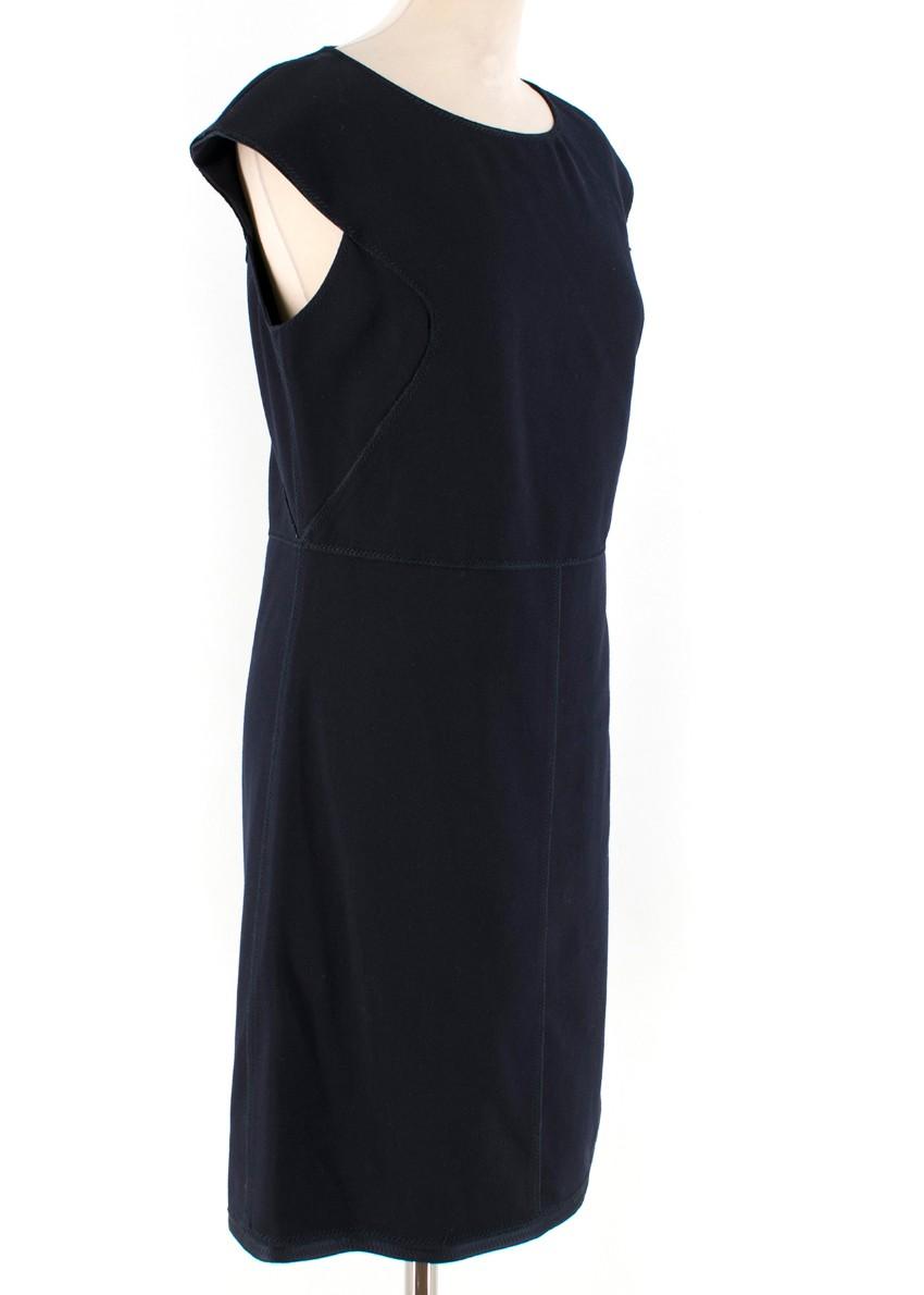 Bottega Veneta Navy Fitted Shift Dress