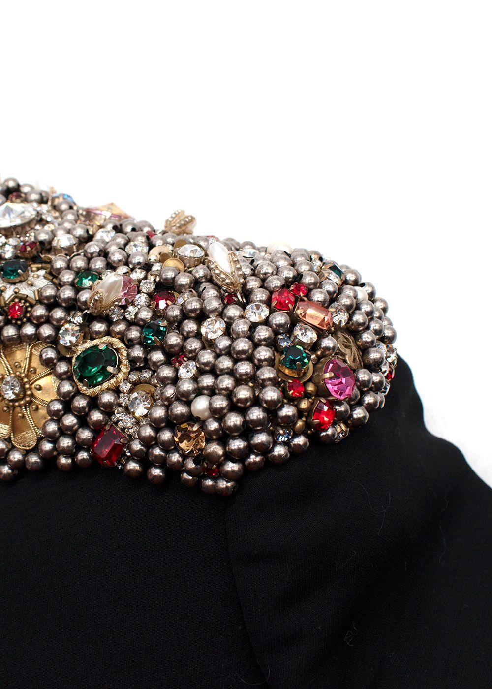 Alexander McQueen Black Embellished Peplum Jacket