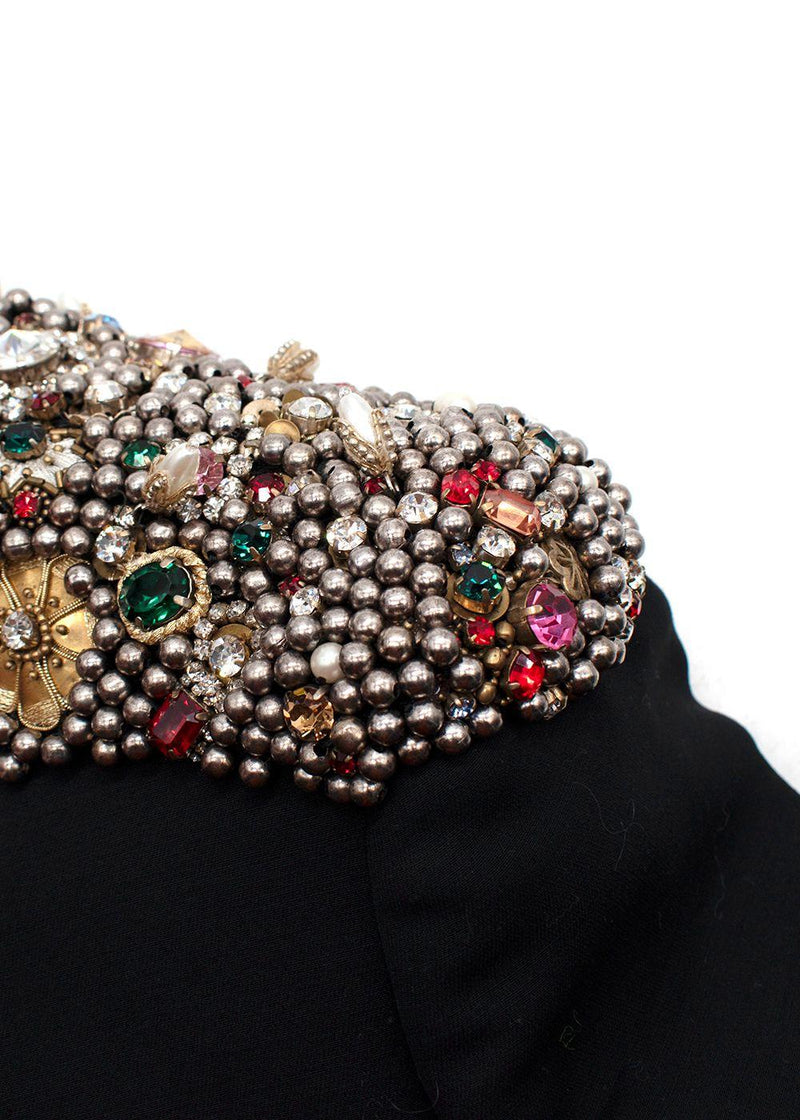 Alexander McQueen Black Embellished Peplum Jacket