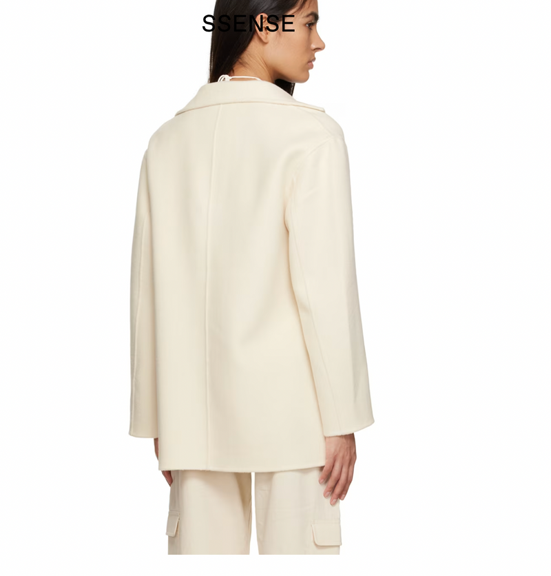 Vanilla Wool Melton Blazer