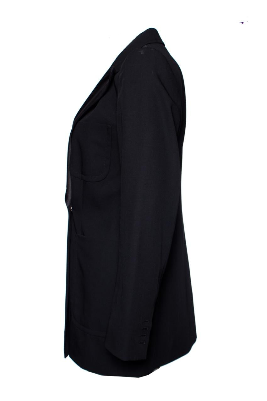 Dries Van Noten Black Wool Jacket W/Satin Lapels