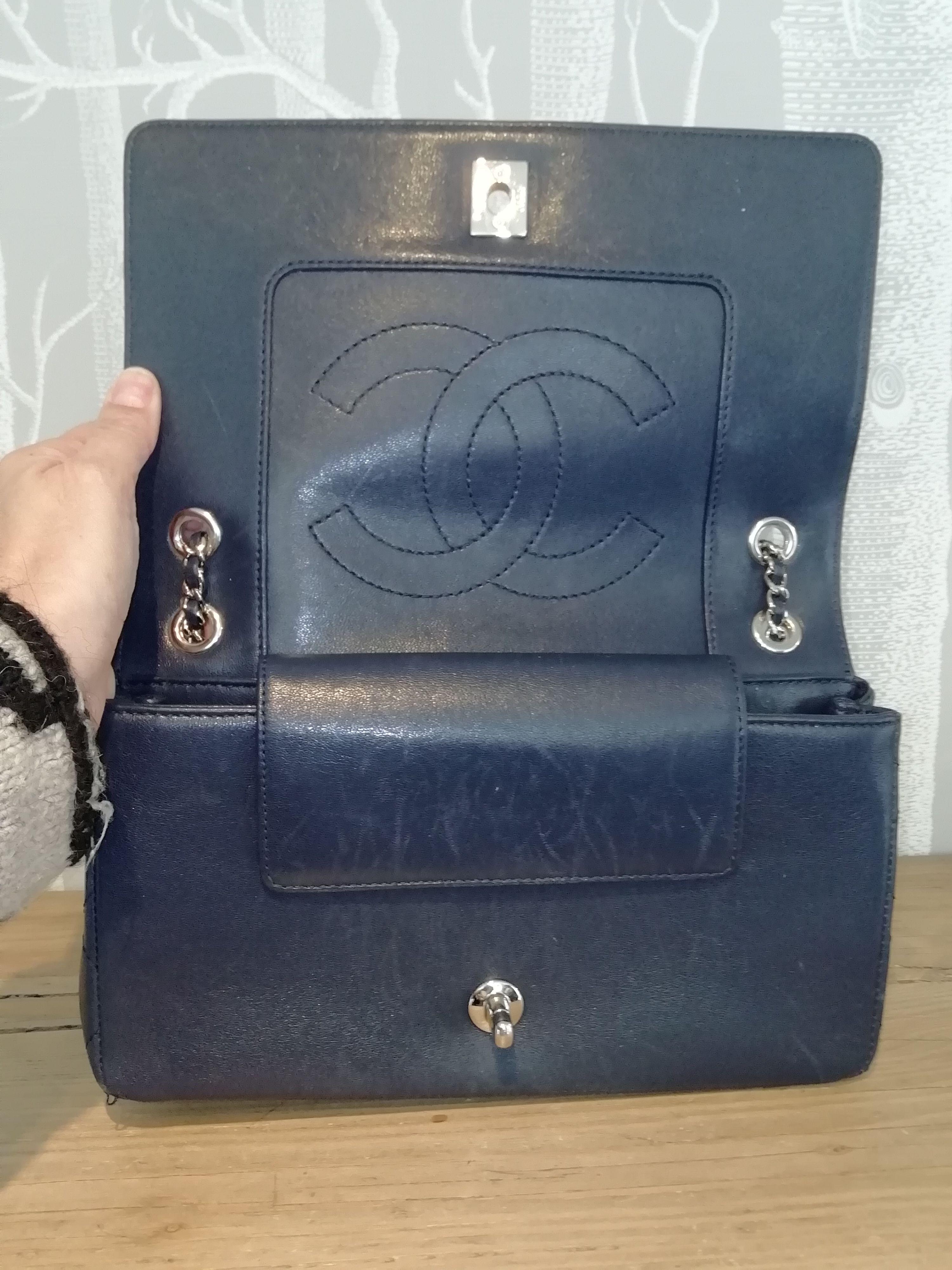 Chanel Blue Mademoiselle Single Flap Bag