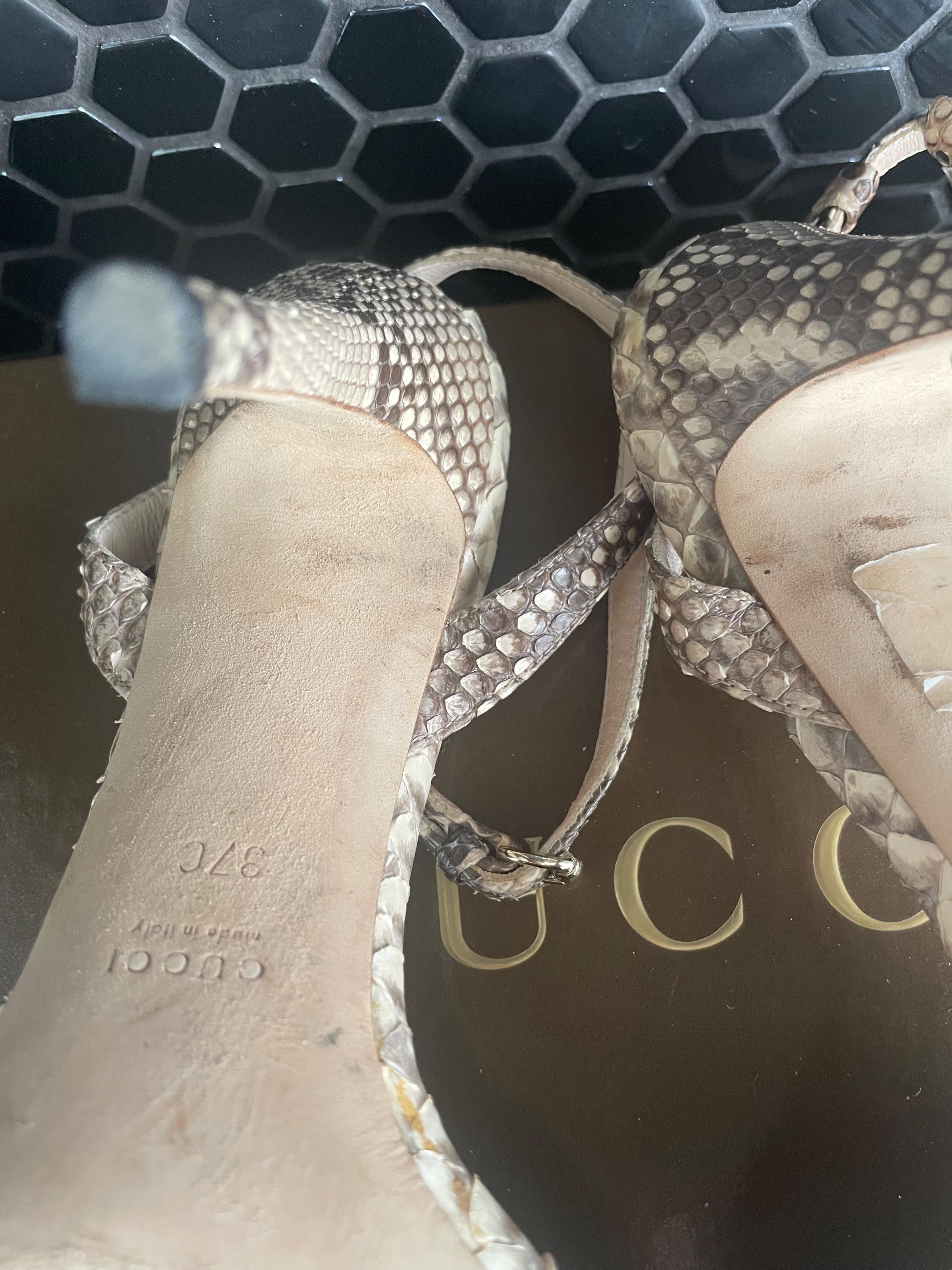 Gucci Python Heeled Sandals