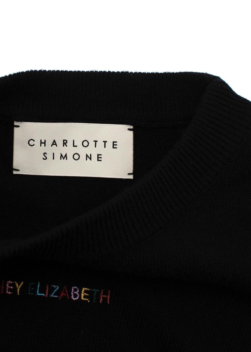 Charlotte Simone Black Cashmere-Blend 'Hey Elizabeth' Sweater