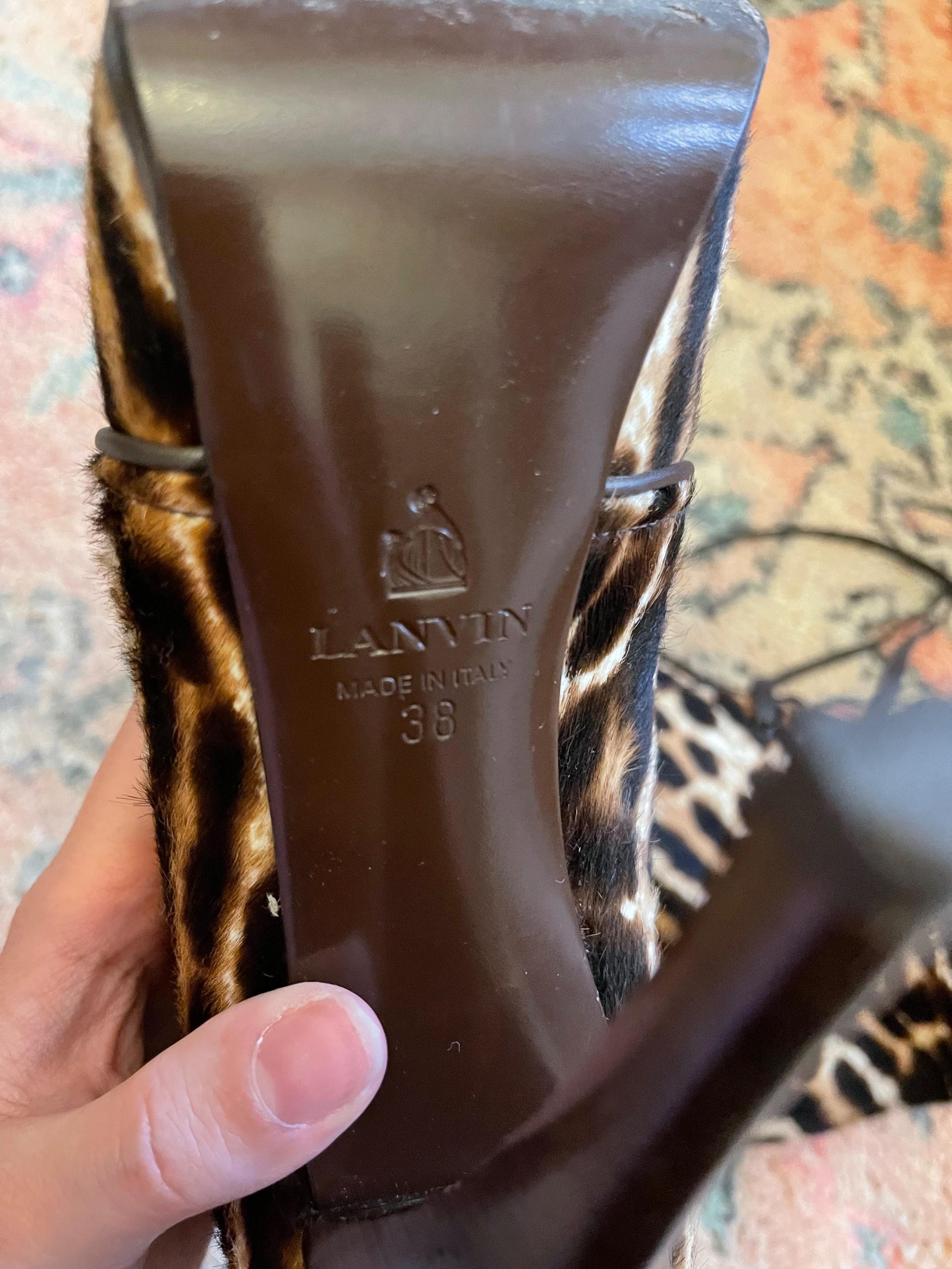 Leopard Print Pony Hair Heeled Booties