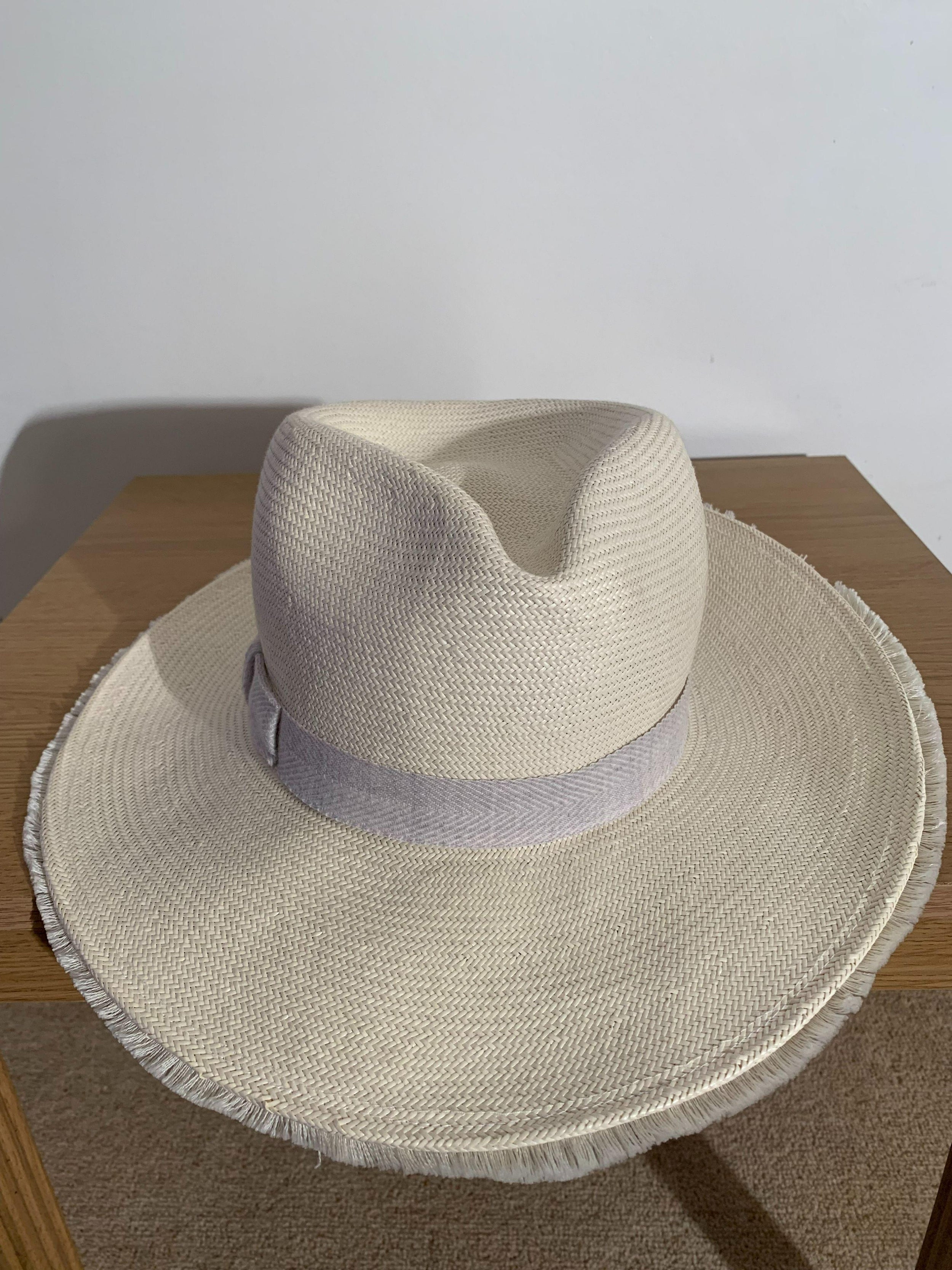 Cream Fine Straw Fedora Hat