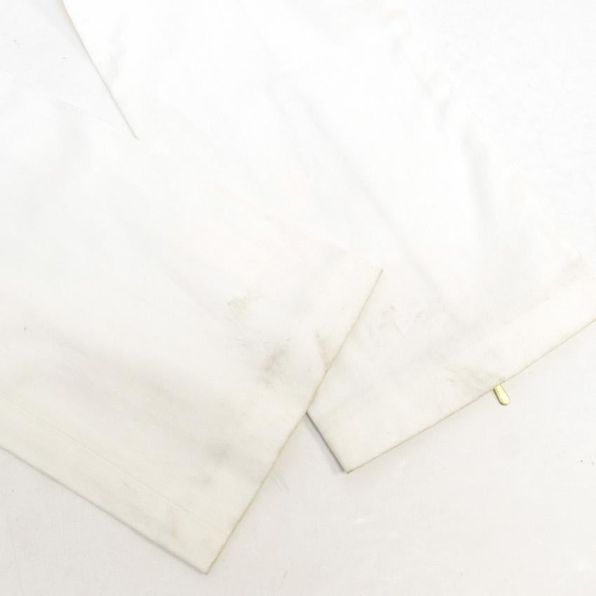 Osman Cream Skinny Trousers With Ankle Zips