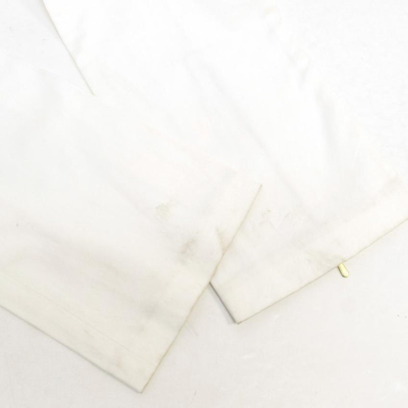 Osman Cream Skinny Trousers With Ankle Zips