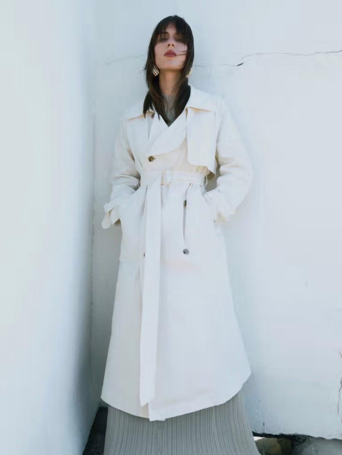 Nour Hammour Cream Harriet Trench Coat