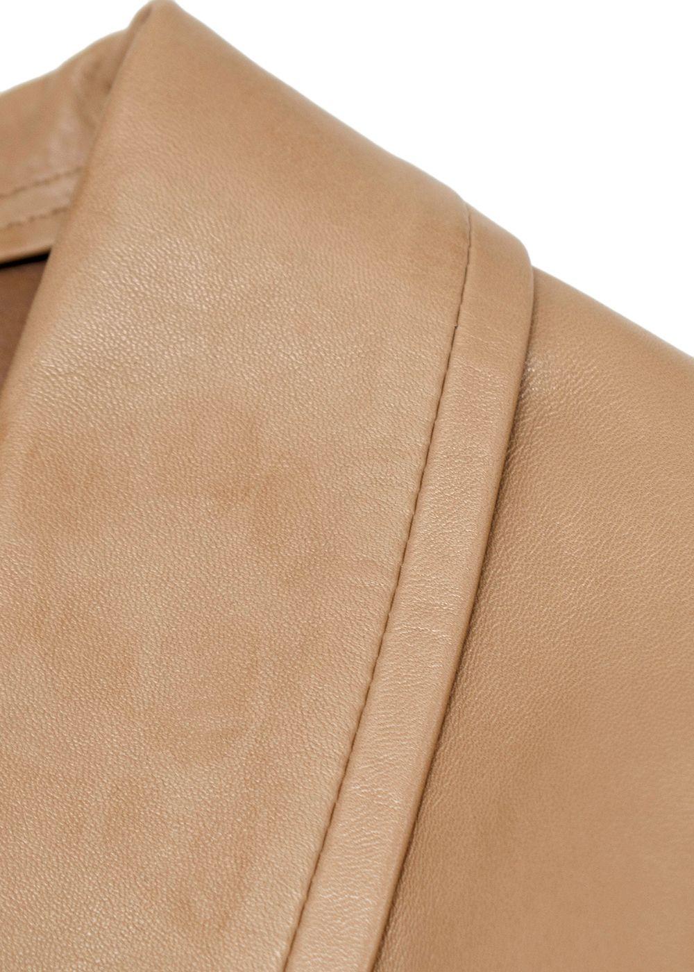 Giorgio Armani Beige Leather Blazer