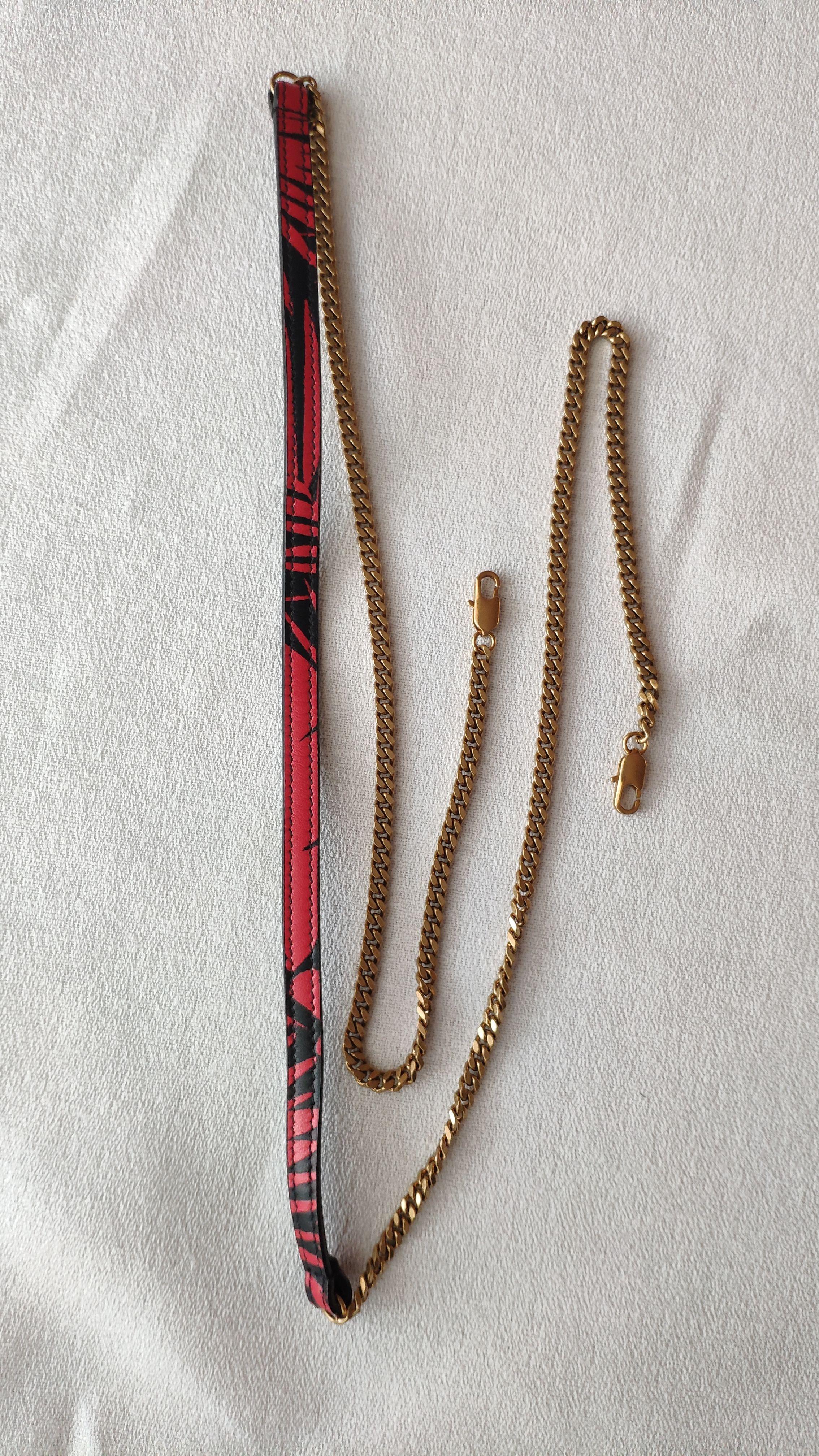 Saint Laurent Red Printed Wallet on Chain