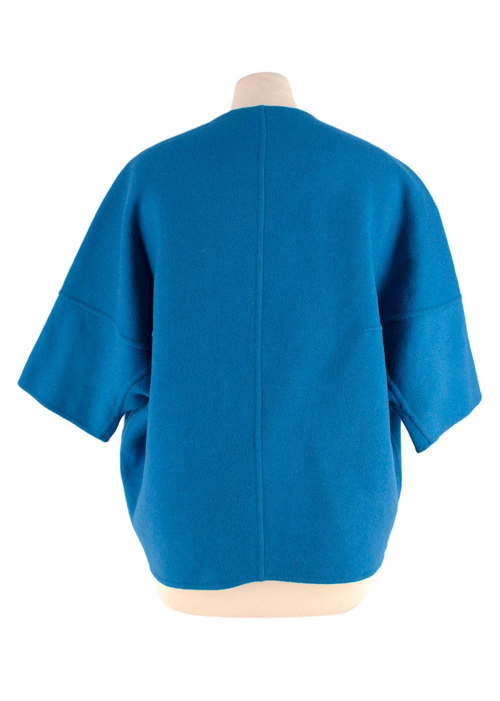 Marni Blue Short Sleeve Double Breasted Jacket with Gold Buttons