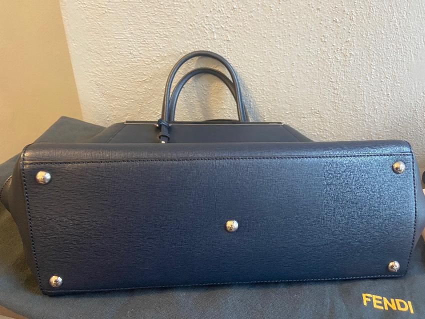 Fendi Blue leather 2Jours Tote Bag
