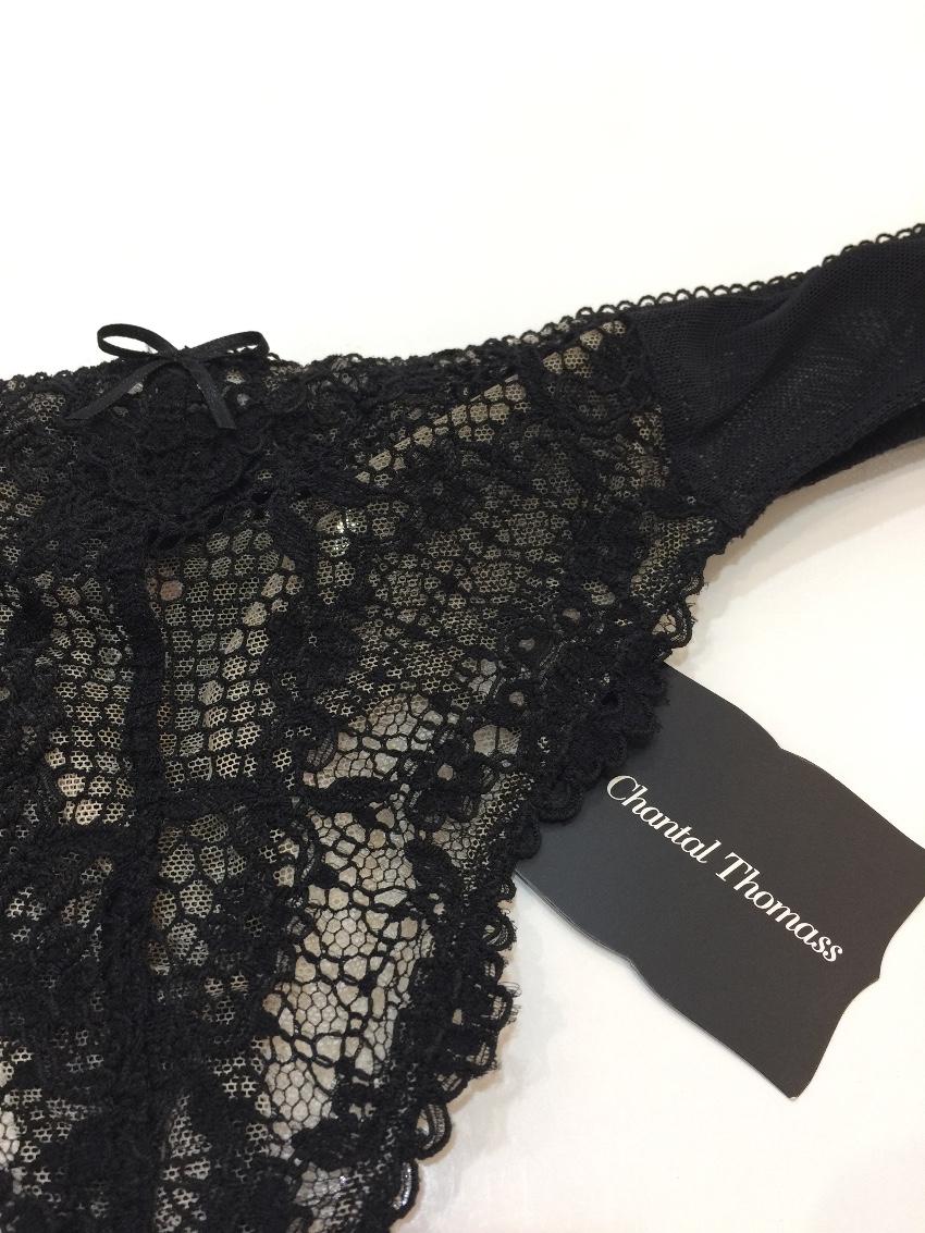 Chantal Thomas Couture Black Lace Pad Bra & Tanga Set