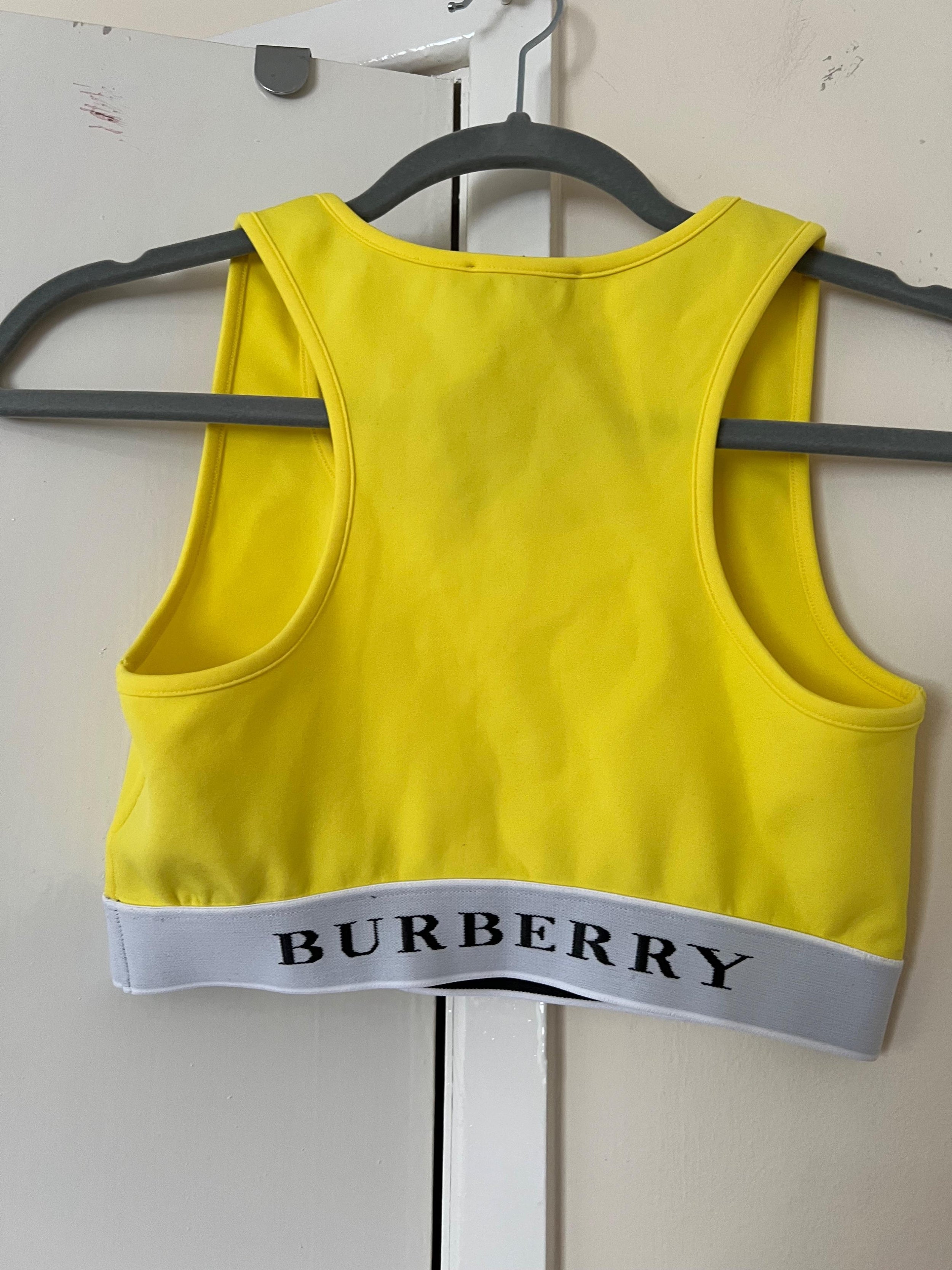 Burberry Yellow No Bra Gym Top